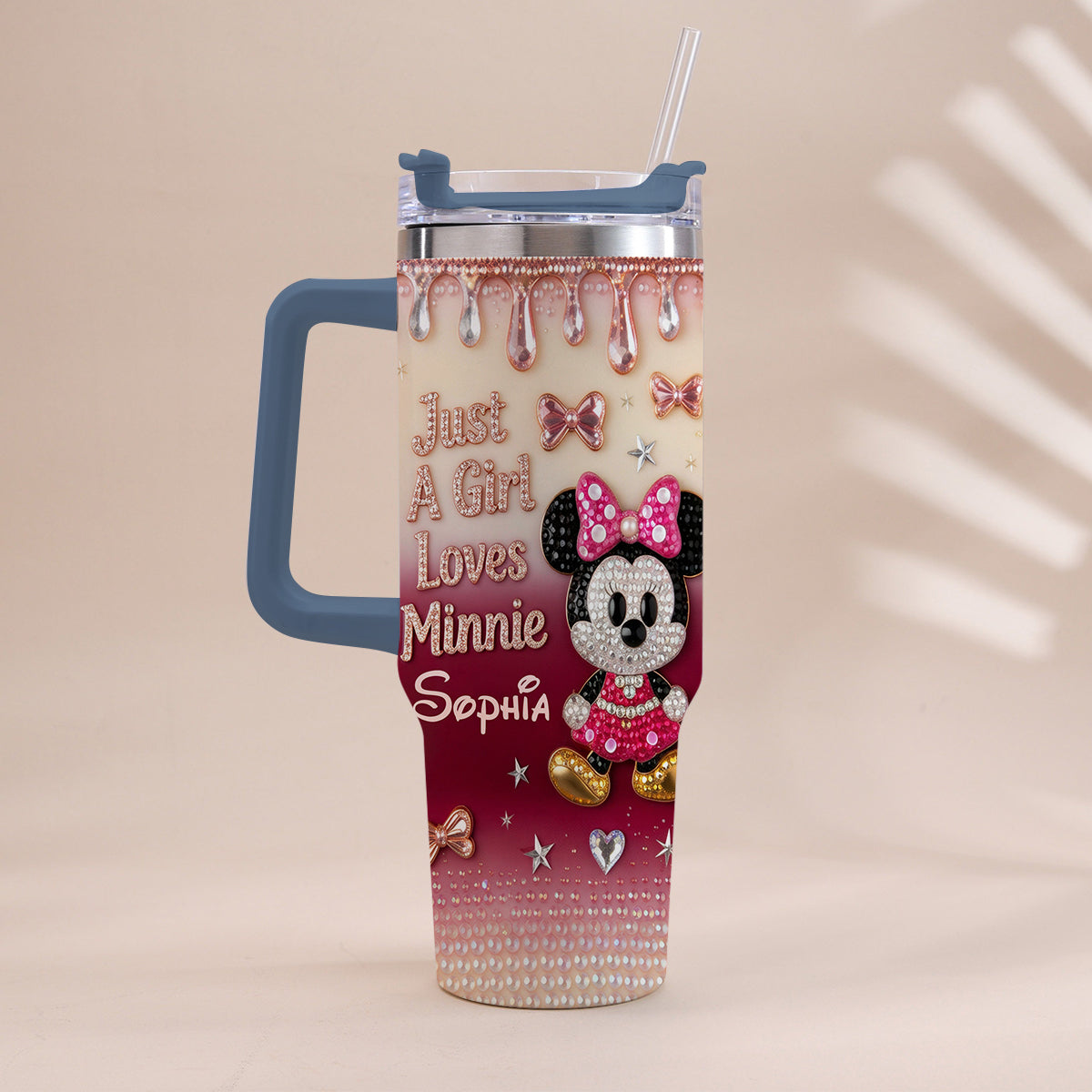 Personalized Mouse Tumbler with Handle Custom Name Gift for Kids Tumbler With Handle GradoCreations