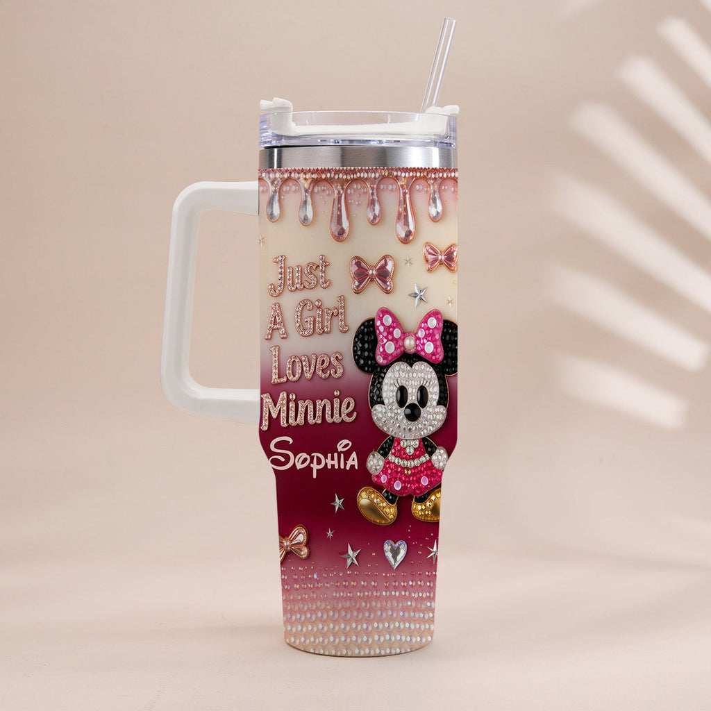 Personalized Mouse Tumbler with Handle Custom Name Gift for Kids Tumbler With Handle GradoCreations