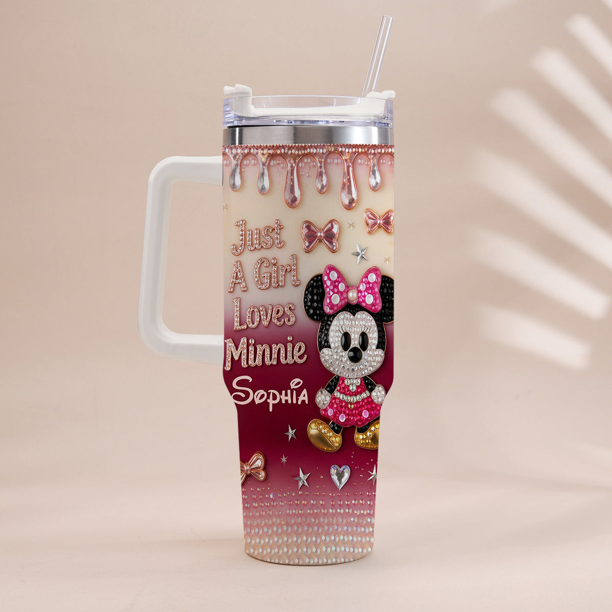 Personalized Mouse Tumbler with Handle Custom Name Gift for Kids Tumbler With Handle GradoCreations