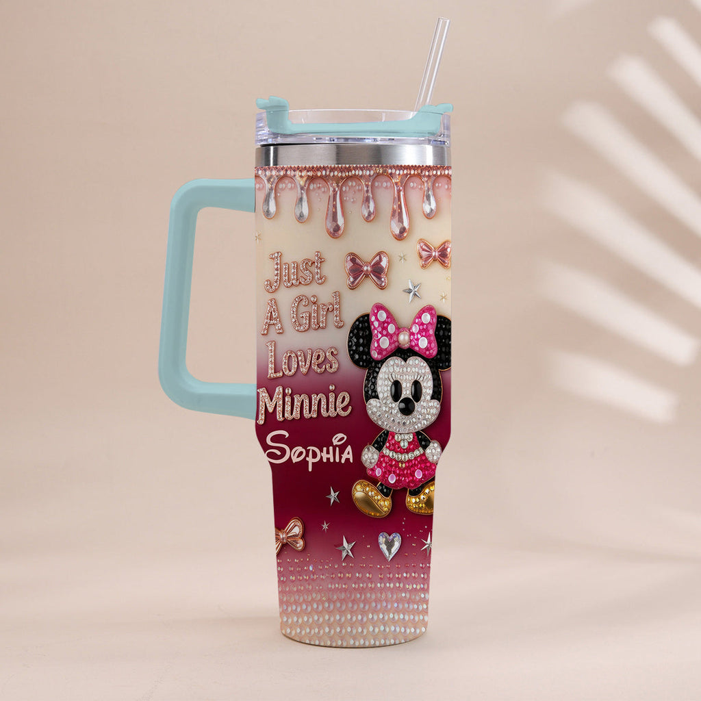 Personalized Mouse Tumbler with Handle Custom Name Gift for Kids Tumbler With Handle GradoCreations