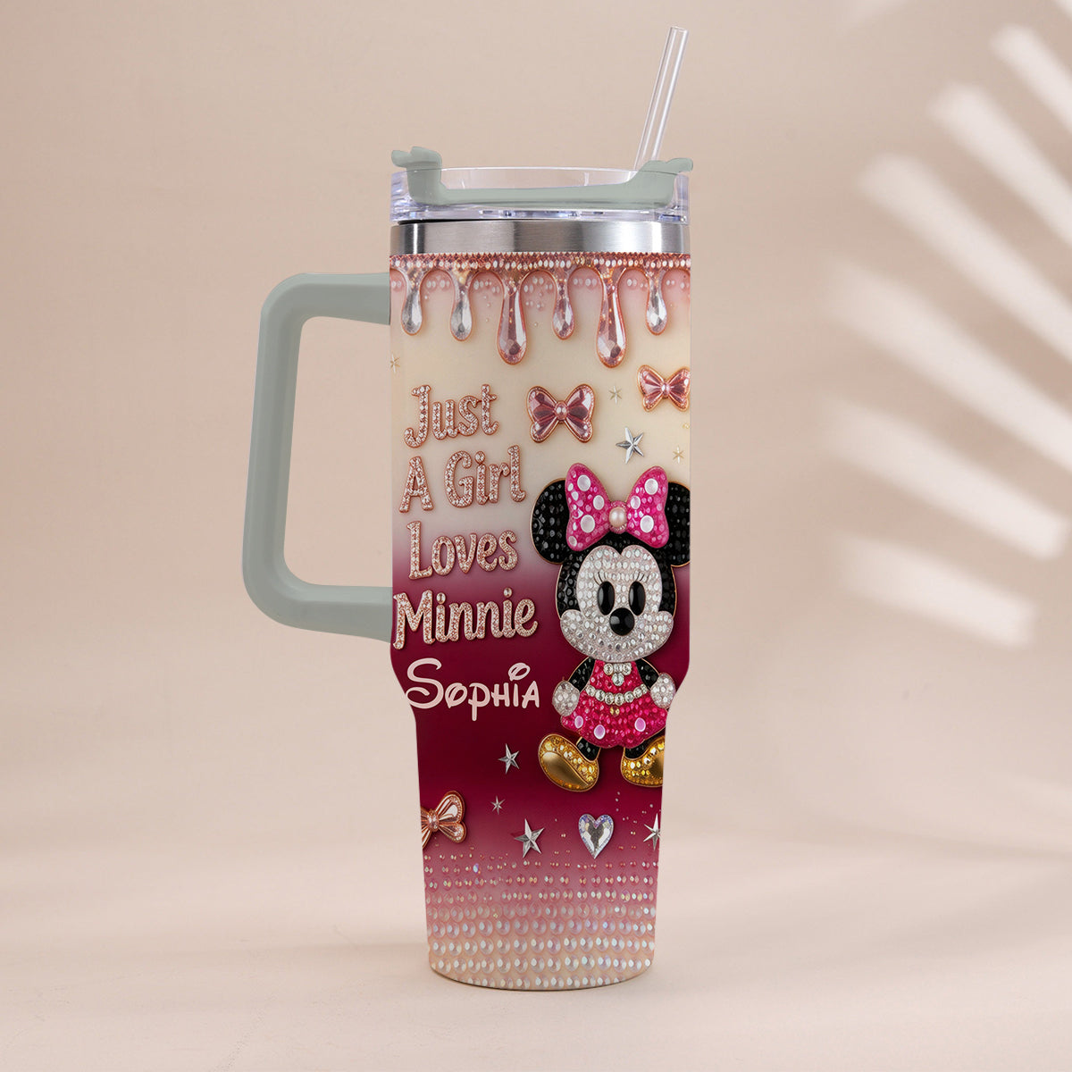 Personalized Mouse Tumbler with Handle Custom Name Gift for Kids Tumbler With Handle GradoCreations