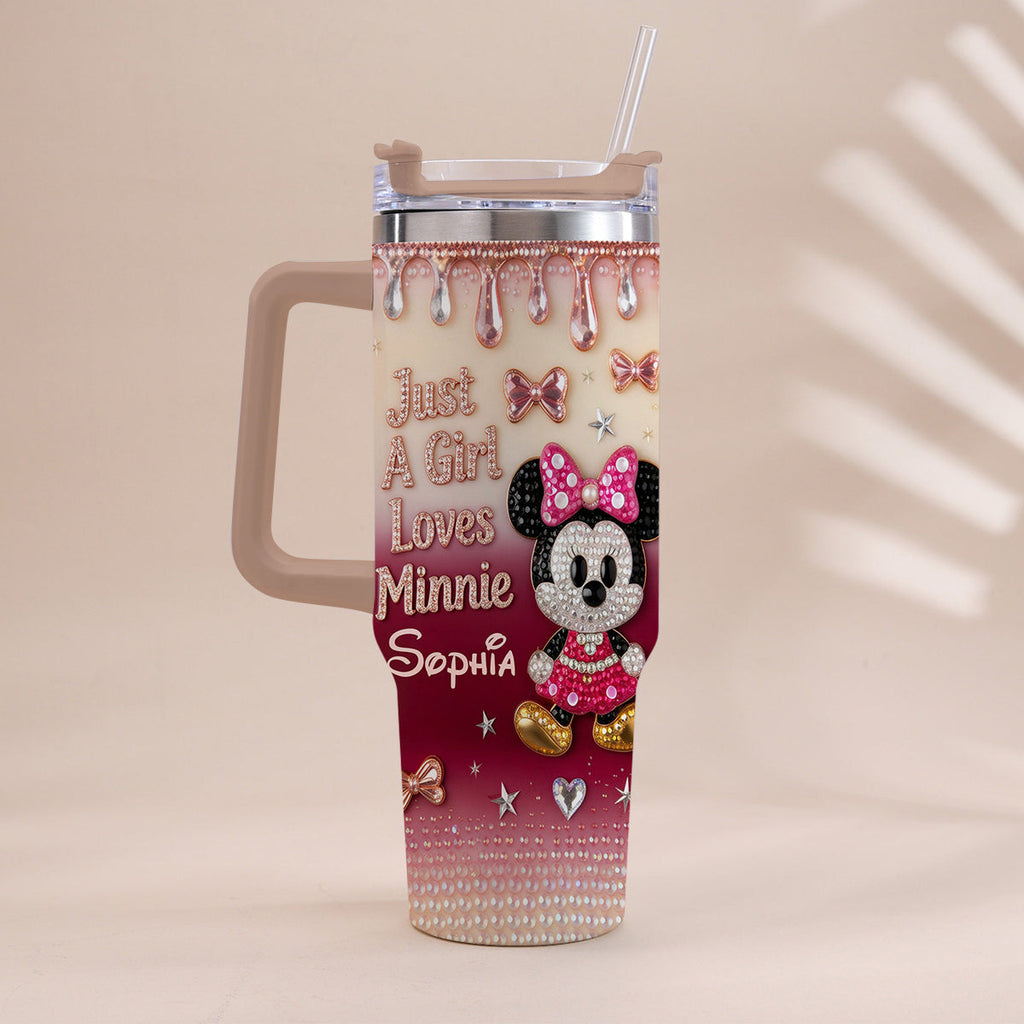 Personalized Mouse Tumbler with Handle Custom Name Gift for Kids Tumbler With Handle GradoCreations