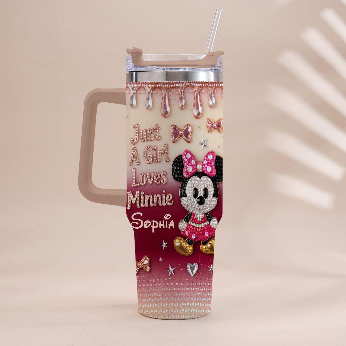 Personalized Mouse Tumbler with Handle Custom Name Gift for Kids Tumbler With Handle GradoCreations