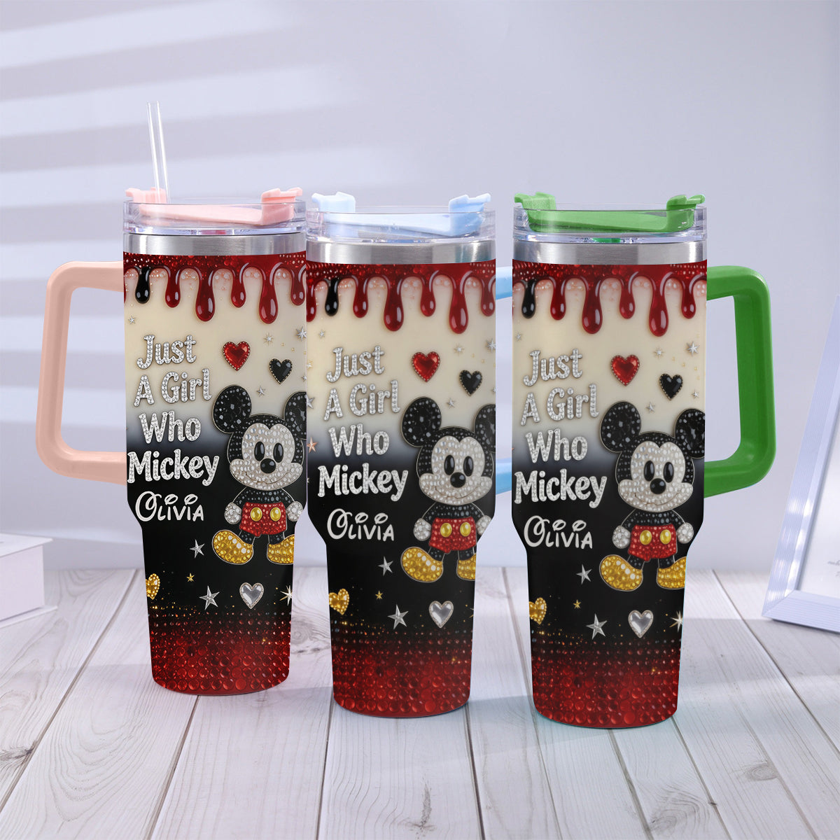 Personalized Mouse Tumbler with Handle Custom Name Gift for Kids Tumbler With Handle GradoCreations