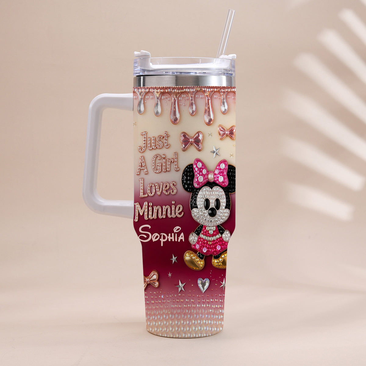 Personalized Mouse Tumbler with Handle Custom Name Gift for Kids Tumbler With Handle GradoCreations