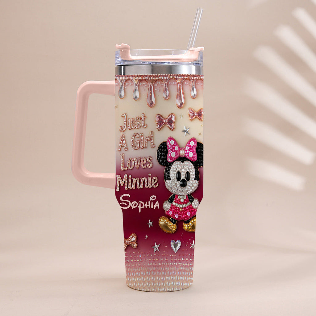Personalized Mouse Tumbler with Handle Custom Name Gift for Kids Tumbler With Handle GradoCreations