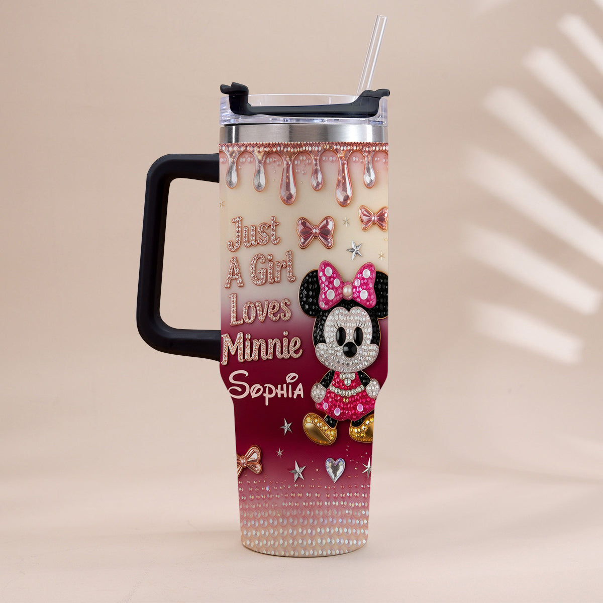 Personalized Mouse Tumbler with Handle Custom Name Gift for Kids Tumbler With Handle GradoCreations