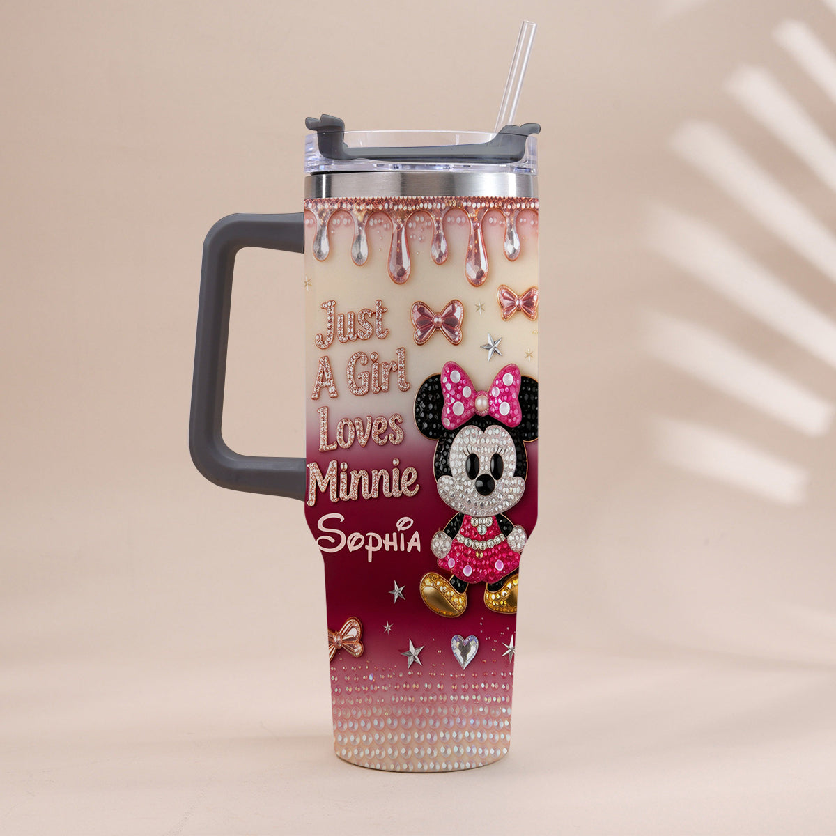 Personalized Mouse Tumbler with Handle Custom Name Gift for Kids Tumbler With Handle GradoCreations