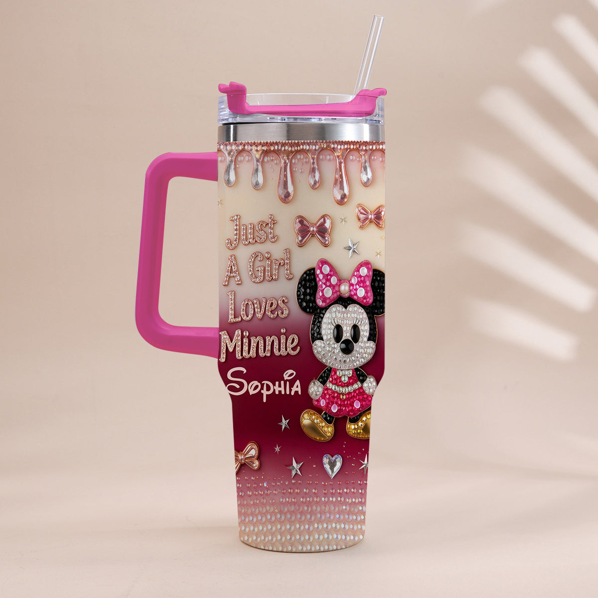 Personalized Mouse Tumbler with Handle Custom Name Gift for Kids Tumbler With Handle GradoCreations