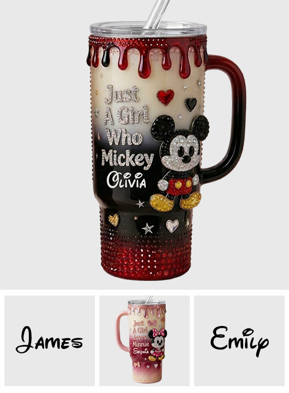Personalized Mouse Tumbler with Handle Custom Name Gift for Kids Tumbler With Handle GradoCreations