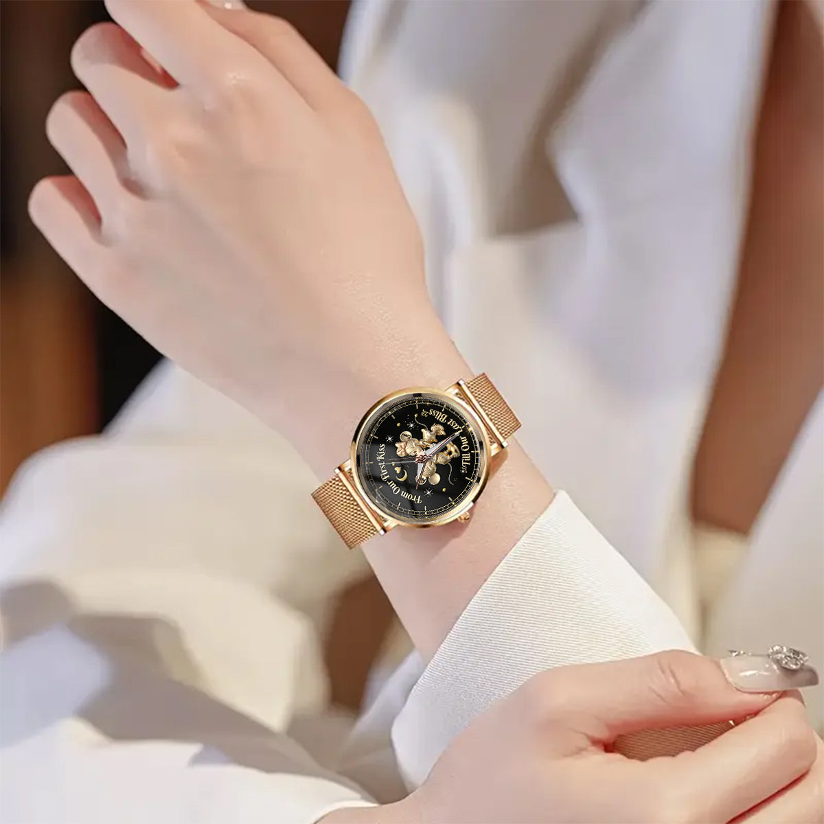 Personalized Women's Hand Watch Custom Charm Gift for Her Women Hand Watch GradoCreations