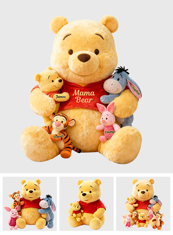 Personalized Mama Bear Faux Fur Pillow Custom Name Gift Premium Faux Fur Pillow GradoCreations