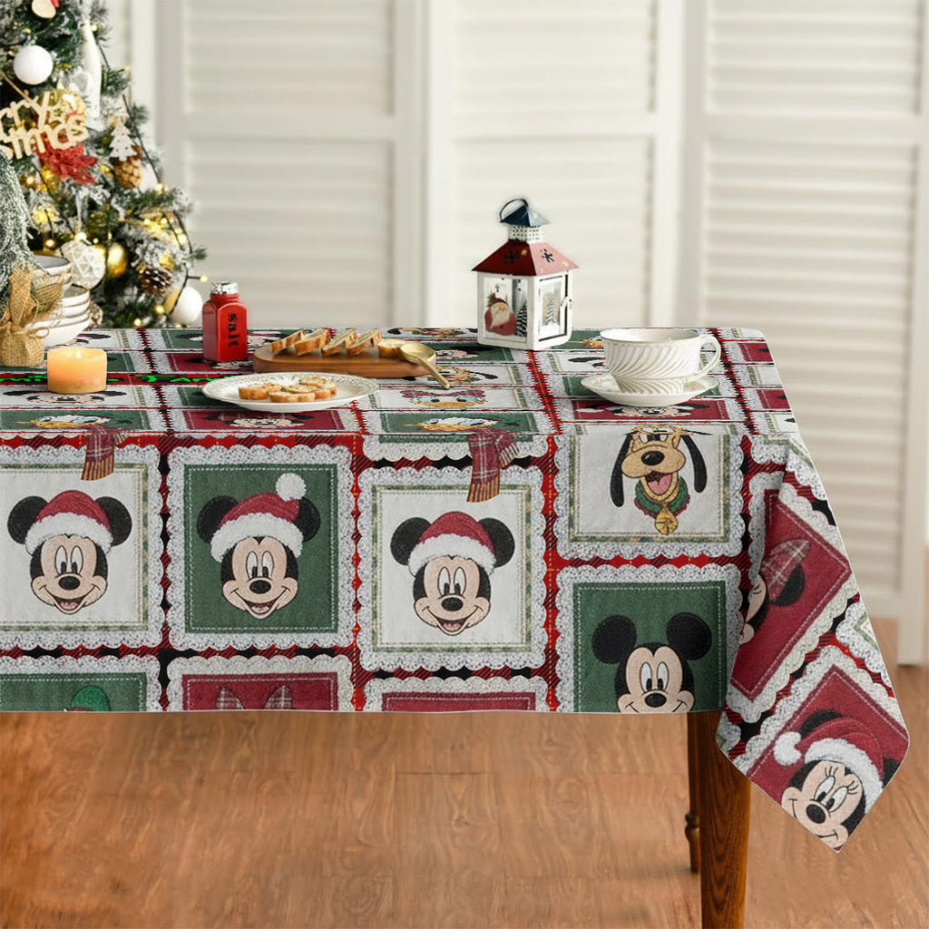 Personalized Christmas Mouse Table Cloth Cover for Family Table Cloth Cover GradoCreations