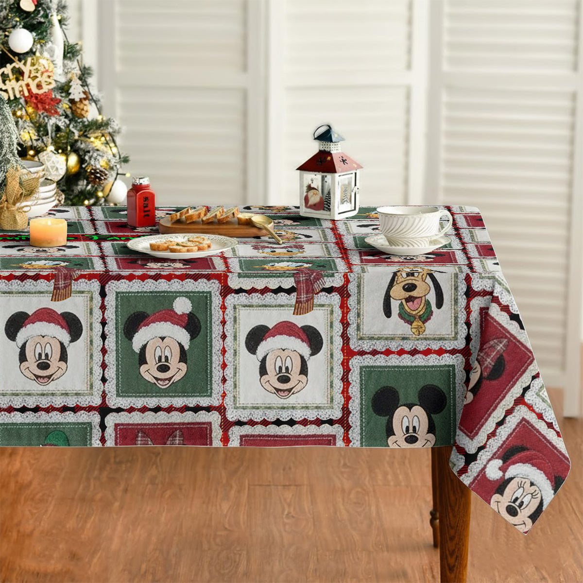 Personalized Christmas Mouse Table Cloth Cover for Family Table Cloth Cover GradoCreations