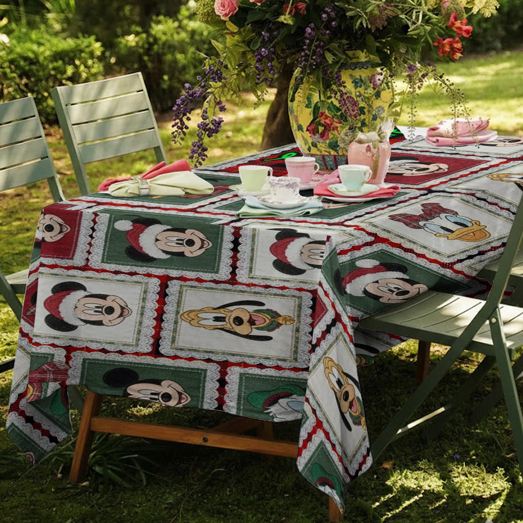 Personalized Christmas Mouse Table Cloth Cover for Family Table Cloth Cover GradoCreations