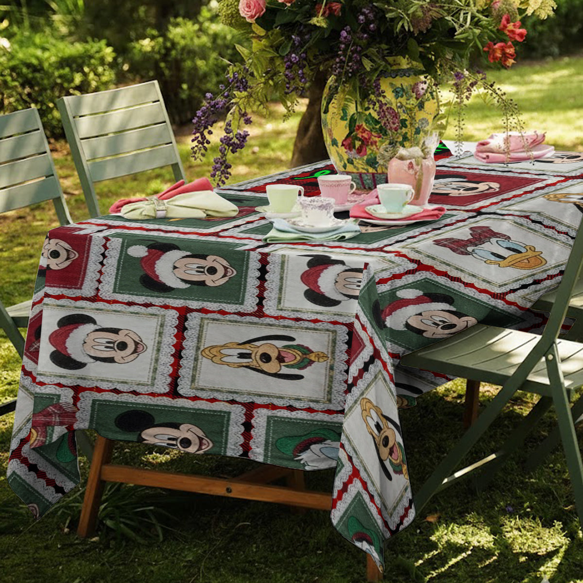 Personalized Christmas Mouse Table Cloth Cover for Family Table Cloth Cover GradoCreations
