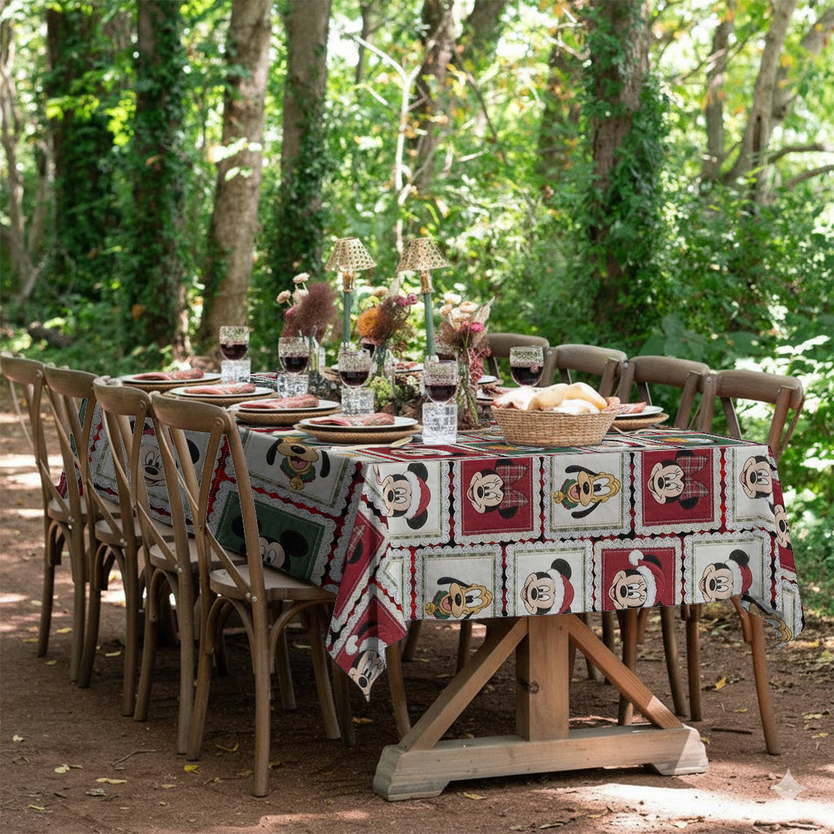 Personalized Christmas Mouse Table Cloth Cover for Family Table Cloth Cover GradoCreations
