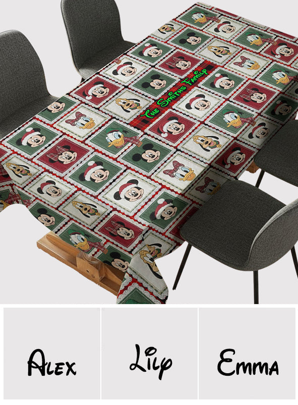 Personalized Christmas Mouse Table Cloth Cover for Family Table Cloth Cover GradoCreations