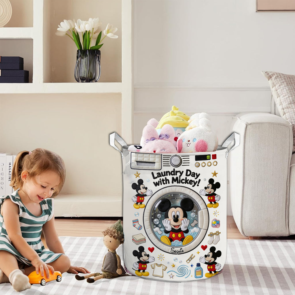 Personalized Mickey Mouse Storage Basket for Kids Laundry Laundry Basket GradoCreations