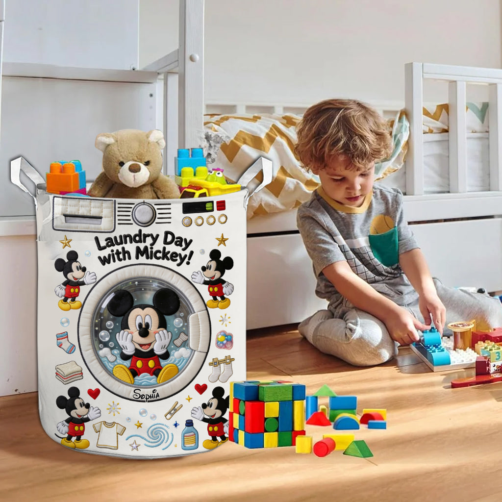 Personalized Mickey Mouse Storage Basket for Kids Laundry Laundry Basket GradoCreations
