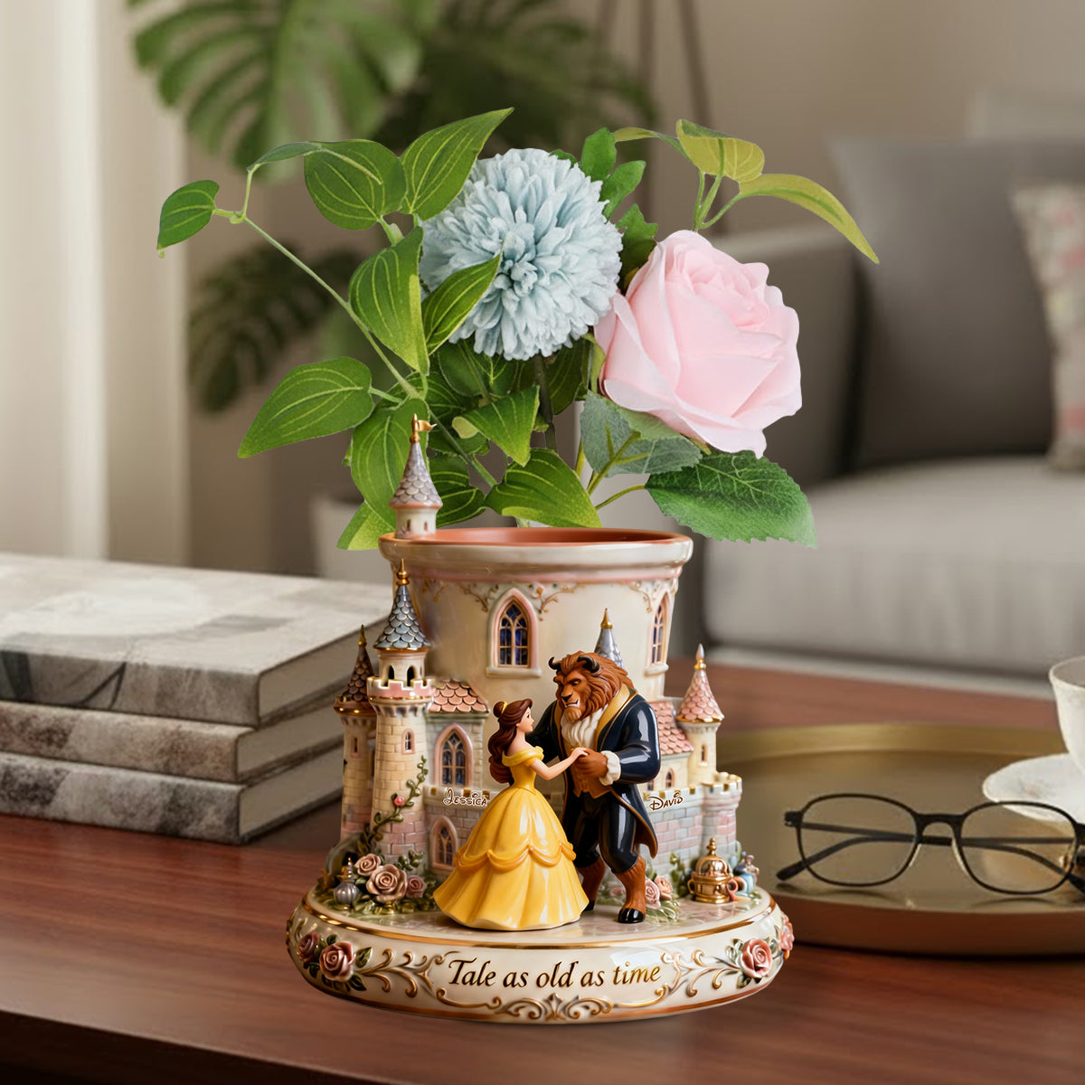 Personalized Beauty and the Beast Acrylic Flower Vase Custom Shape Gift Custom Shape Acrylic Flower Vase GradoCreations