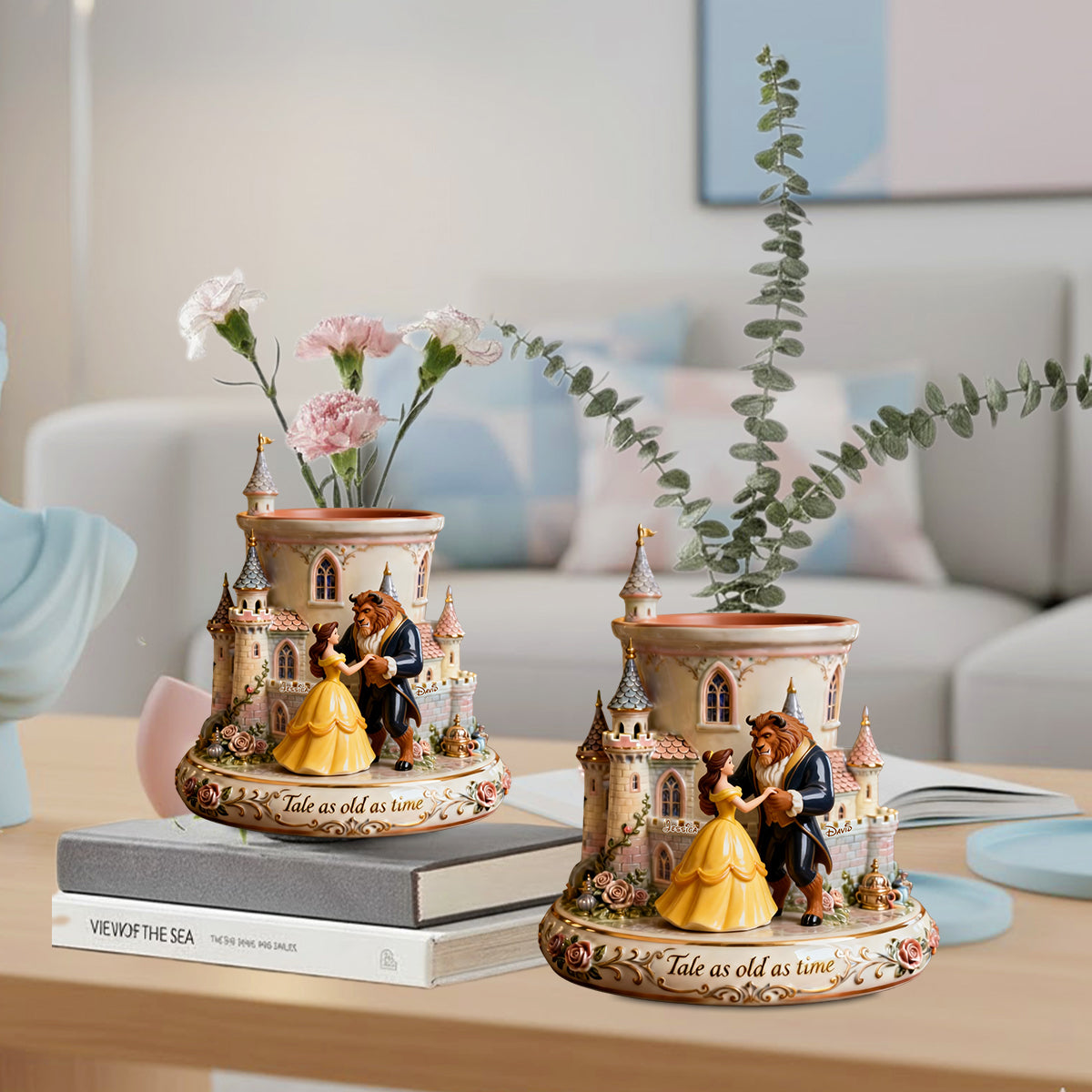 Personalized Beauty and the Beast Acrylic Flower Vase Custom Shape Gift Custom Shape Acrylic Flower Vase GradoCreations