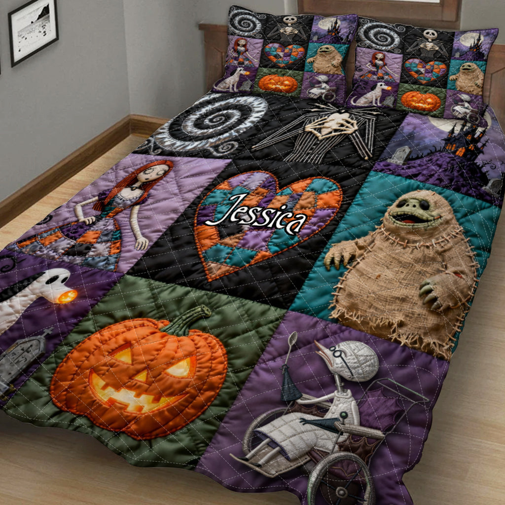 Personalized 3D Nightmare Quilt Set Custom Name Halloween Gift Quilt Set GradoCreations