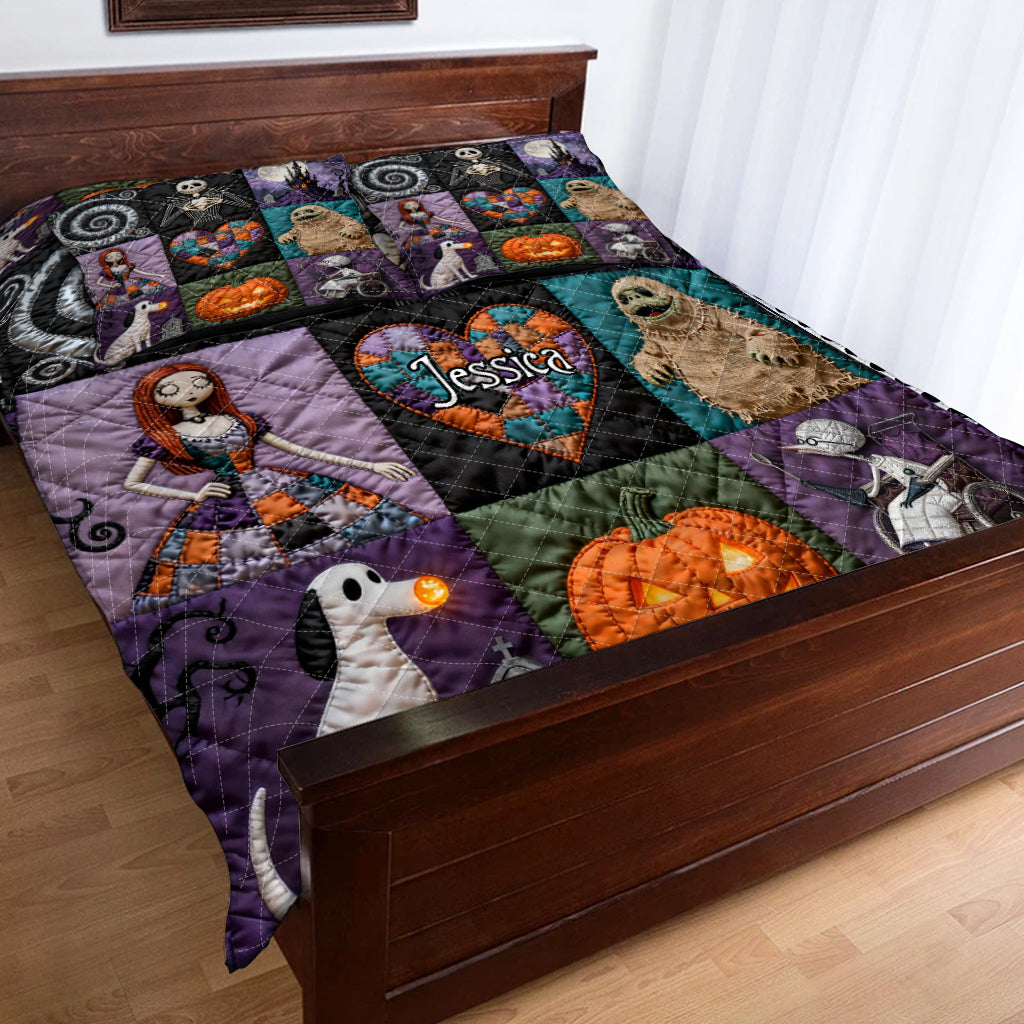 Personalized 3D Nightmare Quilt Set Custom Name Halloween Gift Quilt Set GradoCreations