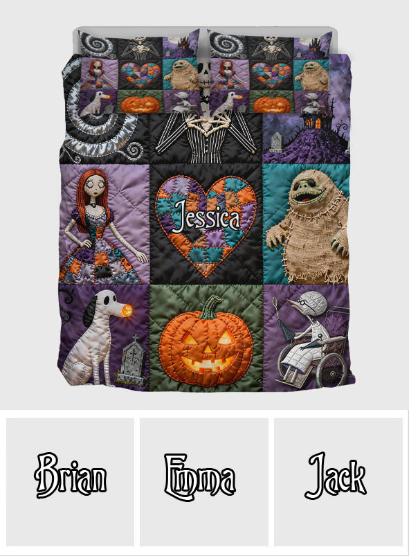 Personalized 3D Nightmare Quilt Set Custom Name Halloween Gift Quilt Set GradoCreations