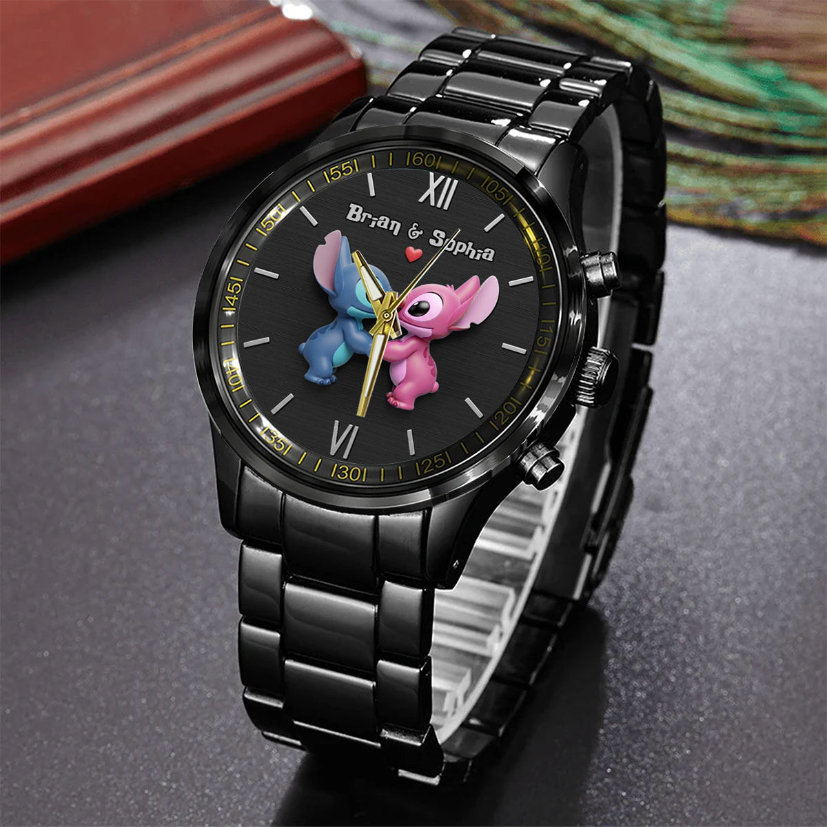 Personalized Ohana Couple Hand Watch Set Custom Names Gift for Anniversary Couple Hand Watch Set GradoCreations