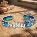 Personalized Ohana Cuff Bracelet Custom Name Gift for Her Shaped Cuff Bracelet GradoCreations