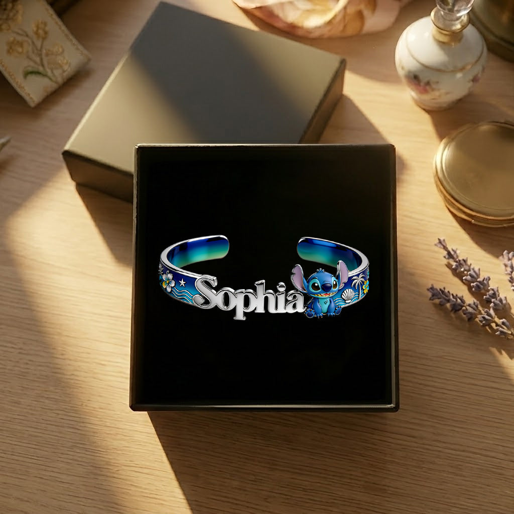 Personalized Ohana Cuff Bracelet Custom Name Gift for Her Shaped Cuff Bracelet GradoCreations