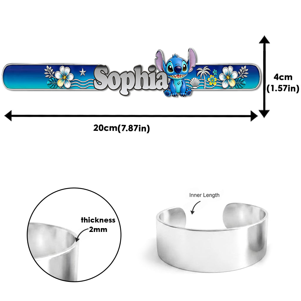 Personalized Ohana Cuff Bracelet Custom Name Gift for Her Shaped Cuff Bracelet GradoCreations