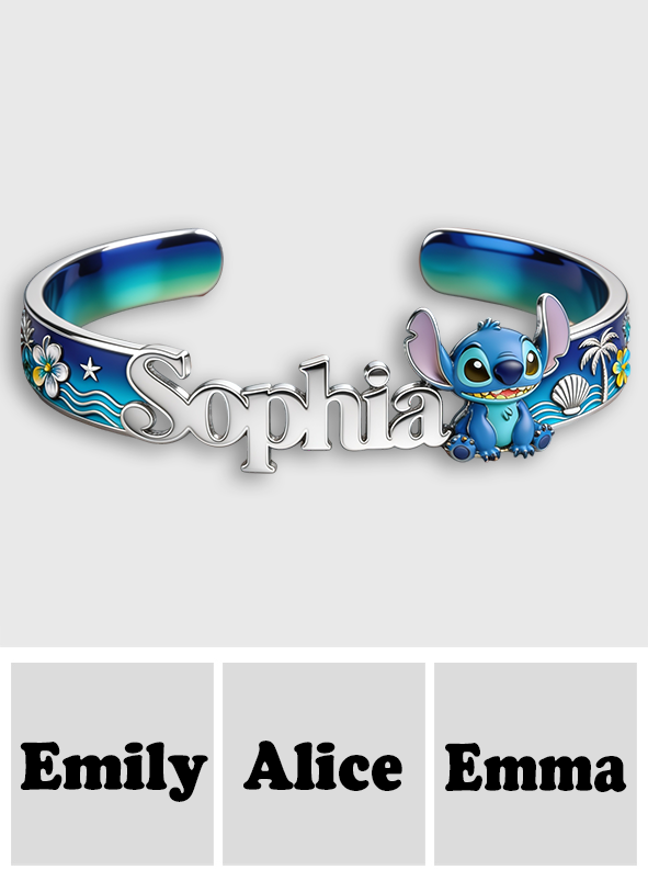 Personalized Ohana Cuff Bracelet Custom Name Gift for Her Shaped Cuff Bracelet GradoCreations