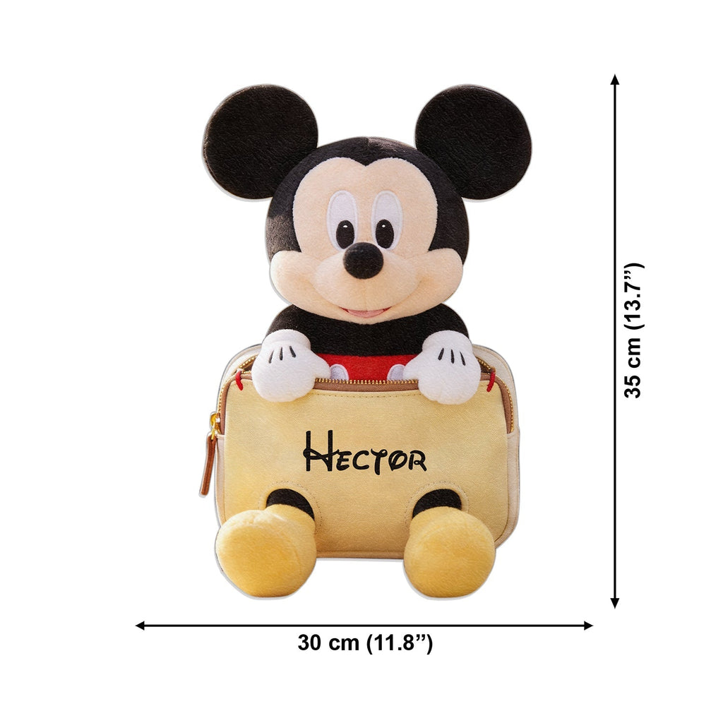 Personalized Kids' Mouse Backpack Custom Name Plush Changeable Patch Changeable Leather Patch Backpack GradoCreations