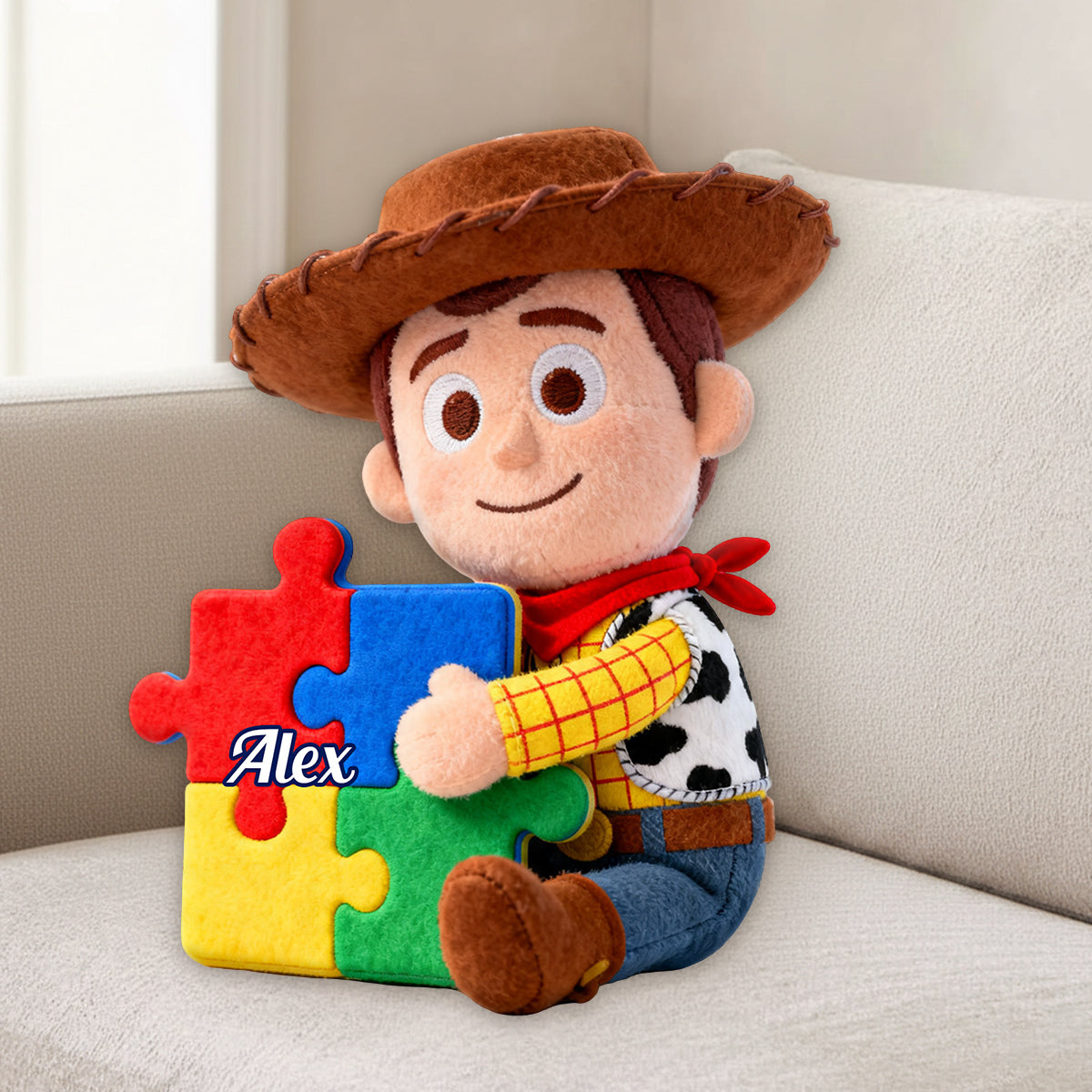 Personalized Faux Fur Pillow Custom Shape Gift for Autism Awareness Premium Faux Fur Pillow GradoCreations