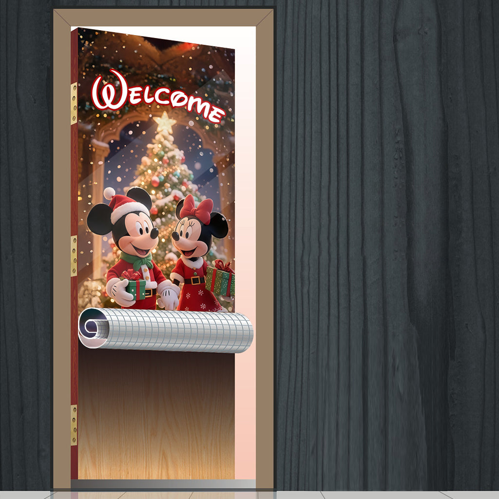 Personalized 3D Christmas Mouse Door Sticker with Names Door Sticker GradoCreations