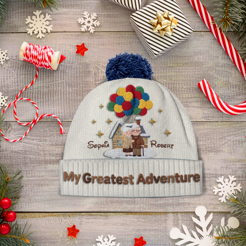 Personalized Couple Beanie Hat Custom Names Winter Gift Beanie Hat GradoCreations
