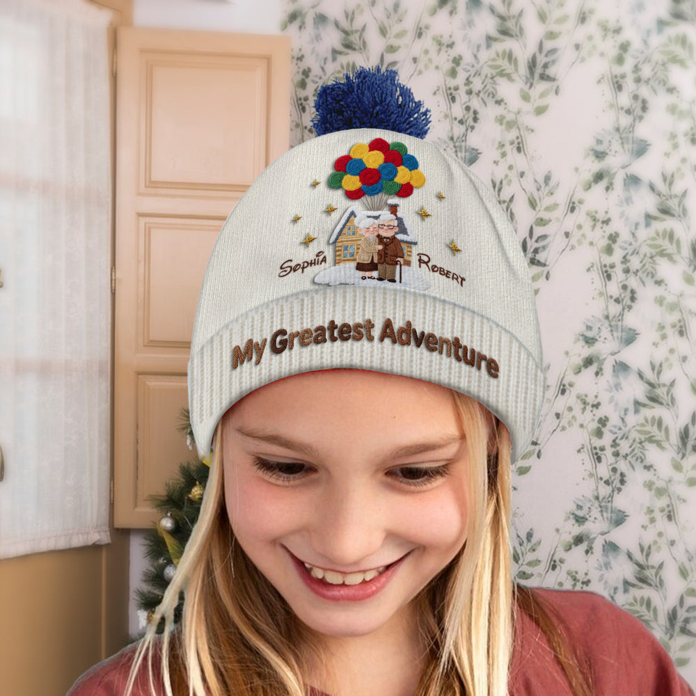Personalized Couple Beanie Hat Custom Names Winter Gift Beanie Hat GradoCreations