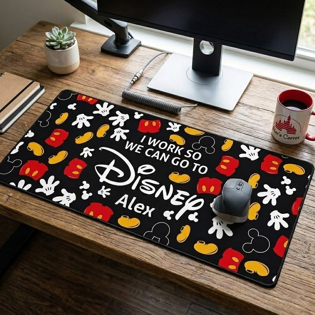 Personalized Disney Mouse Pad Custom Name Gift for Kids Mouse Pad GradoCreations