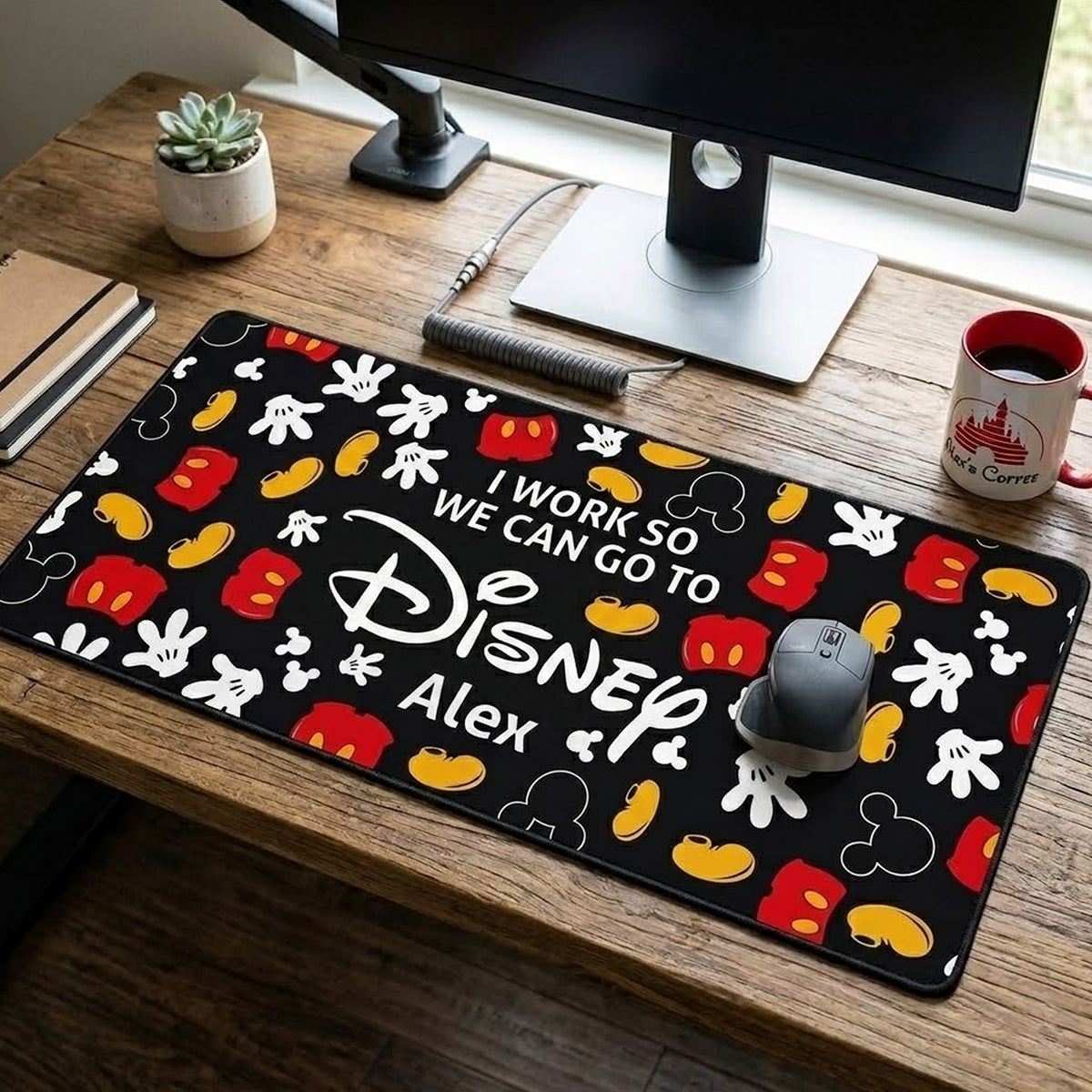 Personalized Disney Mouse Pad Custom Name Gift for Kids Mouse Pad GradoCreations