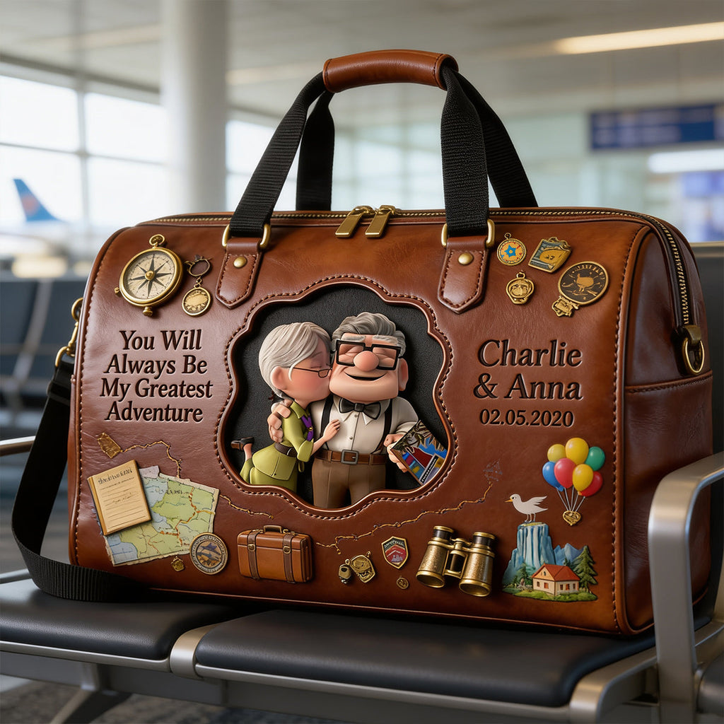Personalized Couple Duffle Bag with Custom Name Adventure Gift Duffle Bag GradoCreations