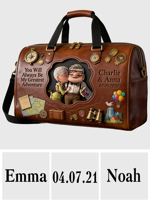 Personalized Couple Duffle Bag with Custom Name Adventure Gift Duffle Bag GradoCreations