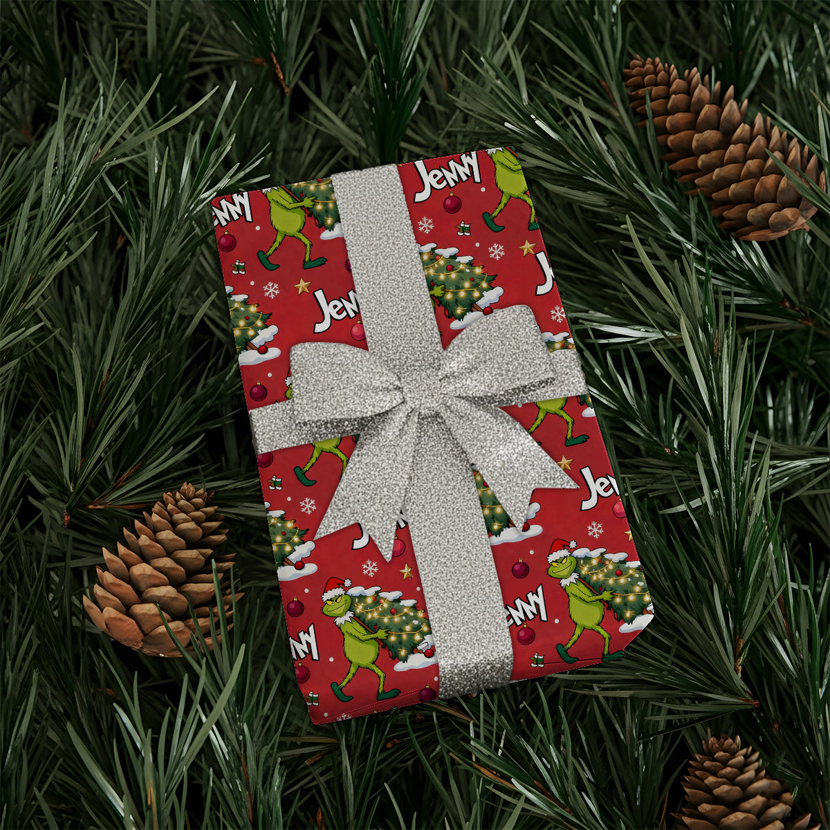 Personalized Grinchmas Wrapping Paper Custom Gift Holiday Design Wrapping Papers GradoCreations