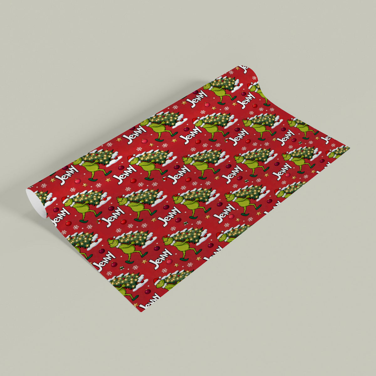 Personalized Grinchmas Wrapping Paper Custom Gift Holiday Design Wrapping Papers GradoCreations