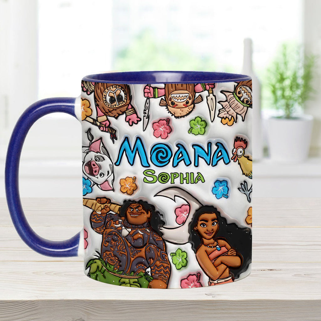 Personalized Moana Accent Mug Custom Name Gift for Kids Accent Mug GradoCreations