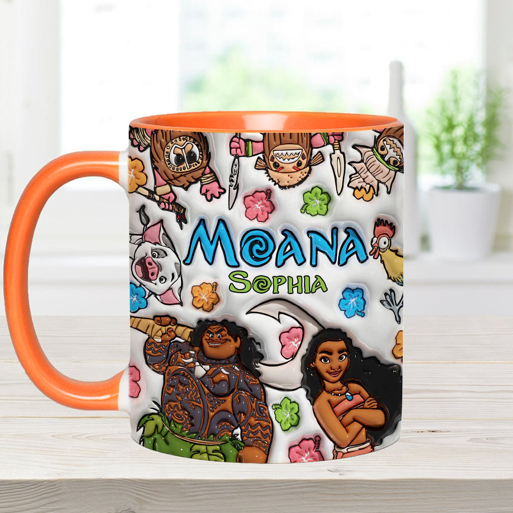 Personalized Moana Accent Mug Custom Name Gift for Kids Accent Mug GradoCreations