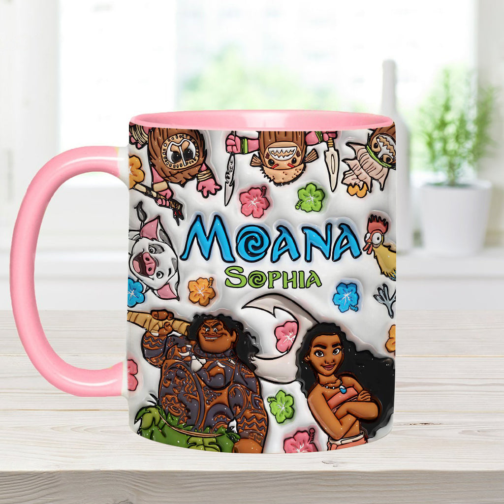 Personalized Moana Accent Mug Custom Name Gift for Kids Accent Mug GradoCreations