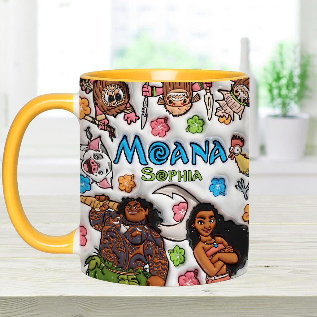 Personalized Moana Accent Mug Custom Name Gift for Kids Accent Mug GradoCreations