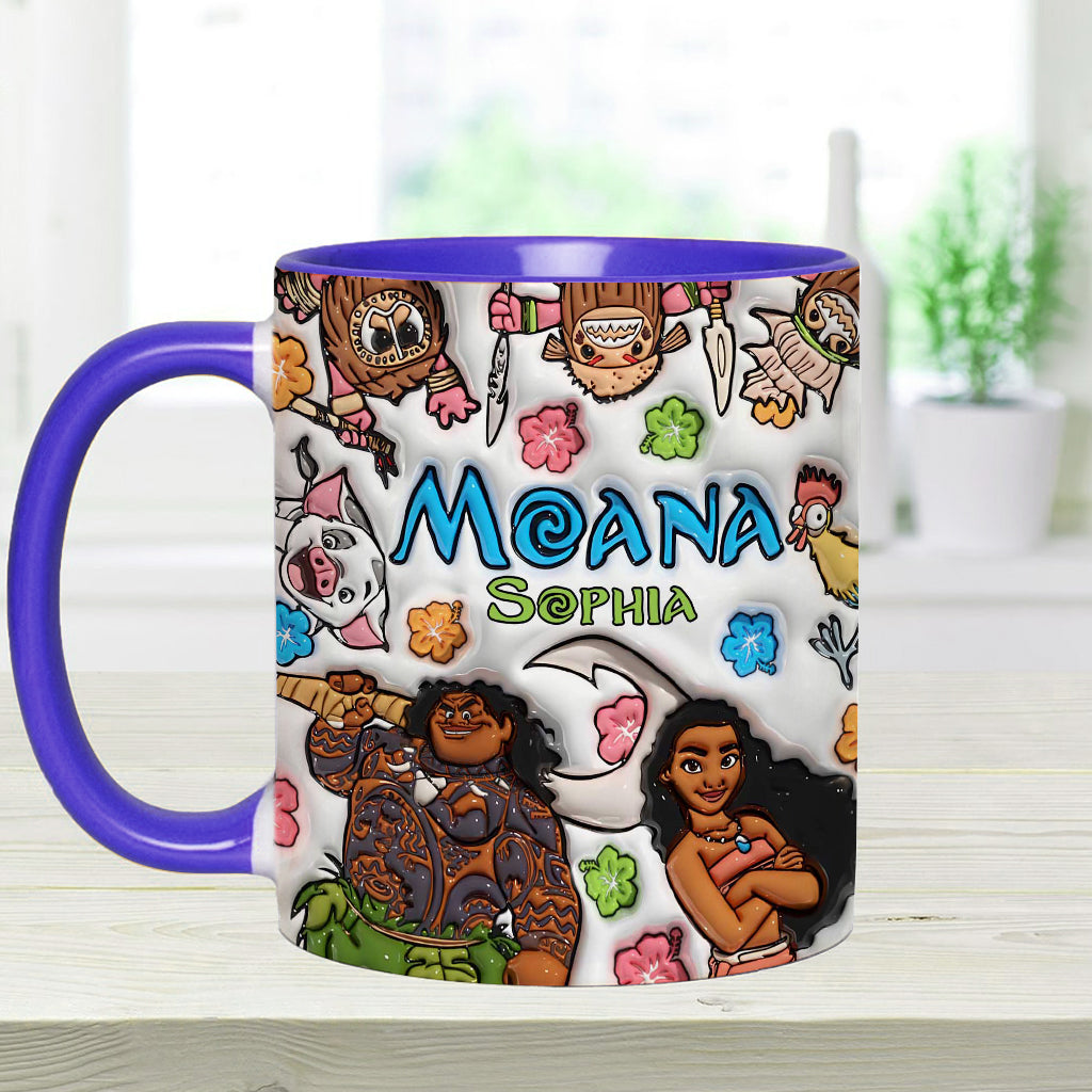 Personalized Moana Accent Mug Custom Name Gift for Kids Accent Mug GradoCreations